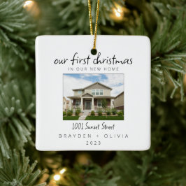 Unser erstes Weihnachten in New Zuhause Foto Minim Keramikornament