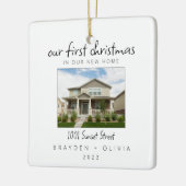 Unser erstes Weihnachten in New Zuhause Foto Minim Keramikornament (Links)