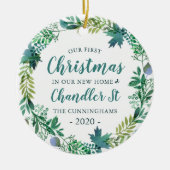 Unser erstes Weihnachten in New Zuhause Weihnachts Keramik Ornament (Vorne)