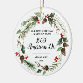 Unser erstes Weihnachten in unserem neuen Zuhause  Keramik Ornament (Links)