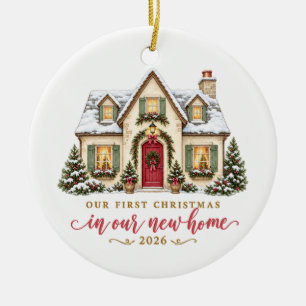 Unser erstes Weihnachten in unserem neuen Zuhause Keramik Ornament