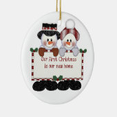 Unser erstes Weihnachten in unserem neuen Zuhause Keramik Ornament (Rechts)