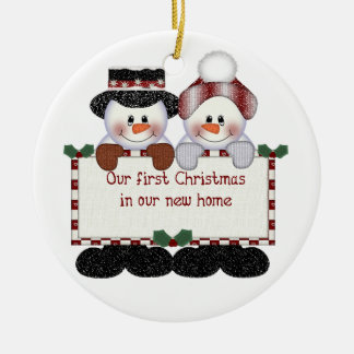 Unser erstes Weihnachten in unserem neuen Zuhause Keramik Ornament