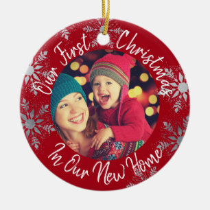 Unser erstes Weihnachten in unserem neuen Zuhause Keramik Ornament