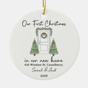 Unser erstes Weihnachten in unserem neuen Zuhause Keramik Ornament