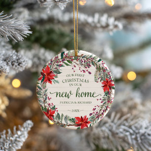 Unser erstes Weihnachten in unserem neuen Zuhause  Keramik Ornament