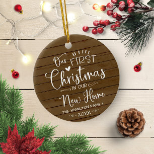 Unser erstes Weihnachten in unserem neuen Zuhause  Keramik Ornament