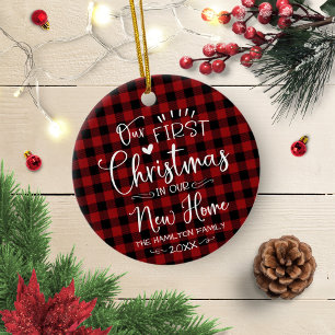 Unser erstes Weihnachten in unserem neuen Zuhause  Keramik Ornament