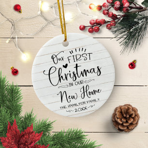 Unser erstes Weihnachten in unserem neuen Zuhause  Keramik Ornament