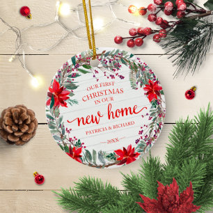 Unser erstes Weihnachten in unserem neuen Zuhause  Keramik Ornament