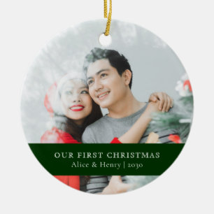 Unser erstes Weihnachten Minimalistische Foto vo Keramik Ornament