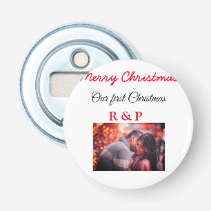 Unser erstes Weihnachten Name Foto Hochzeit verlob Flaschenöffner