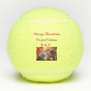Unser erstes Weihnachten Name Foto Hochzeit Verlob Tennisbälle
