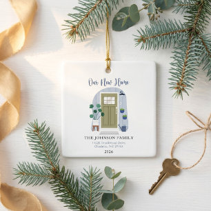 Unser erstes Weihnachten neues Zuhause Wasserfarbe Keramikornament