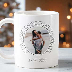 Unser erstes Weihnachten Paar 2 Foto Minimal Feier Kaffeetasse