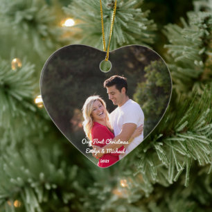Unser erstes Weihnachten Paar Foto Keramik-Ornamen Keramik Ornament