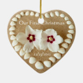 Unser erstes Weihnachten - Sandy-Strand mit Keramik Ornament (Hinten)