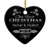 Unser erstes Weihnachten - schwarzes Tafel-Herz