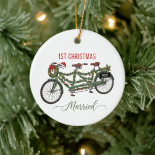 Unser erstes Weihnachten verheiratet 2025 Süßes Keramik Ornament