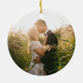 Unser erstes Weihnachten Verheiratet Elegant Grün Keramik Ornament (Hinten)