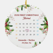 Unser erstes Weihnachten verheiratet Geschenk-Kale Keramik Ornament (Hinten)