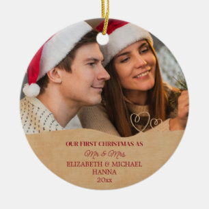 Unser erstes Weihnachten verheiratet Herr und Frau Keramik Ornament