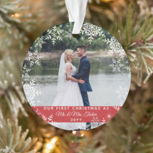 Unser erstes Weihnachten verheiratet Herr und Frau Ornament