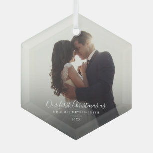 Unser erstes Weihnachten verheiratet Hochzeitstag Ornament Aus Glas