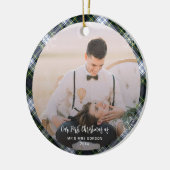 Unser erstes Weihnachten Verheiratet zwei Fotos Go Keramik Ornament (Links)