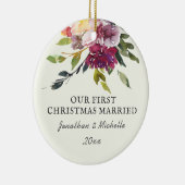 Unser erstes Weihnachten Verheirateter Bibelvers W Keramik Ornament (Rechts)