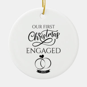 Unser erstes Weihnachten verlobt 2025 Verlobung Keramik Ornament