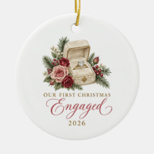 Unser erstes Weihnachten verlobt 2026 Keramik-Orna Keramik Ornament