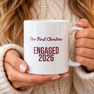 Unser erstes Weihnachten verlobt 2026 Lustiger Bec Kaffeetasse
