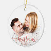 Unser erstes Weihnachten Verlobt Einfaches elegant Keramik Ornament (Links)
