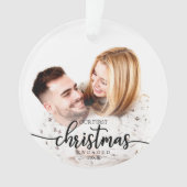 Unser erstes Weihnachten Verlobt Einfaches elegant Ornament (Vorderseite)