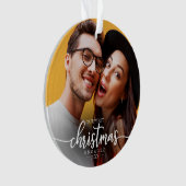 Unser erstes Weihnachten Verlobt Einfaches elegant Ornament (Vorderseite)