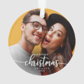 Unser erstes Weihnachten Verlobt Einfaches elegant Ornament (Rückseite)