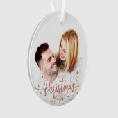 Unser erstes Weihnachten Verlobt Einfaches elegant Ornament (Vorderseite)