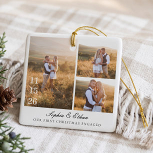 Unser erstes Weihnachten verlobt Foto-Galerie-Ande Keramikornament