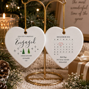 Unser erstes Weihnachten verlobt Keramik Ornament