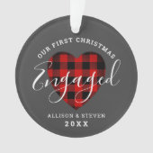 Unser erstes Weihnachten Verlobt rustikal Personal Ornament (Vorderseite)