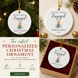 Unser erstes Weihnachten Verlobtes Paar Ornament