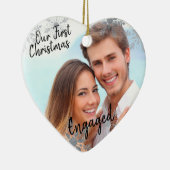 Unser erstes Weihnachten verlobtes W. Ihr Foto - Keramik Ornament (Rechts)