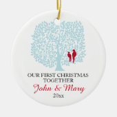 Unser erstes Weihnachten verzieren zusammen, Keramik Ornament (Vorne)