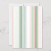 Unser erstes Weihnachten Weihnachtsstreifen Fotoka Einladung (Rückseite)