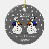 Unser erstes Weihnachten zusammen 2010 (GLBT Keramik Ornament (Vorne)