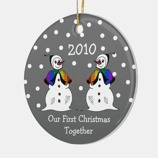 Unser erstes Weihnachten zusammen 2010 (GLBT Keramik Ornament (Links)