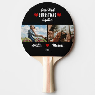 Unser erstes Weihnachten zusammen 2 Fotos Andenken Tischtennis Schläger