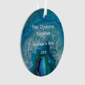 Unser erstes Weihnachten zusammen Agate Geode einz Ornament (Vorderseite)