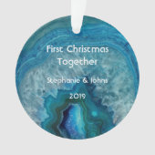 Unser erstes Weihnachten zusammen Agate Geode einz Ornament (Vorderseite)